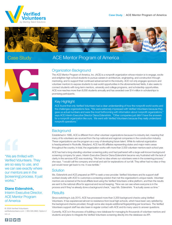 Case Study: ACE Mentoring Program of America
